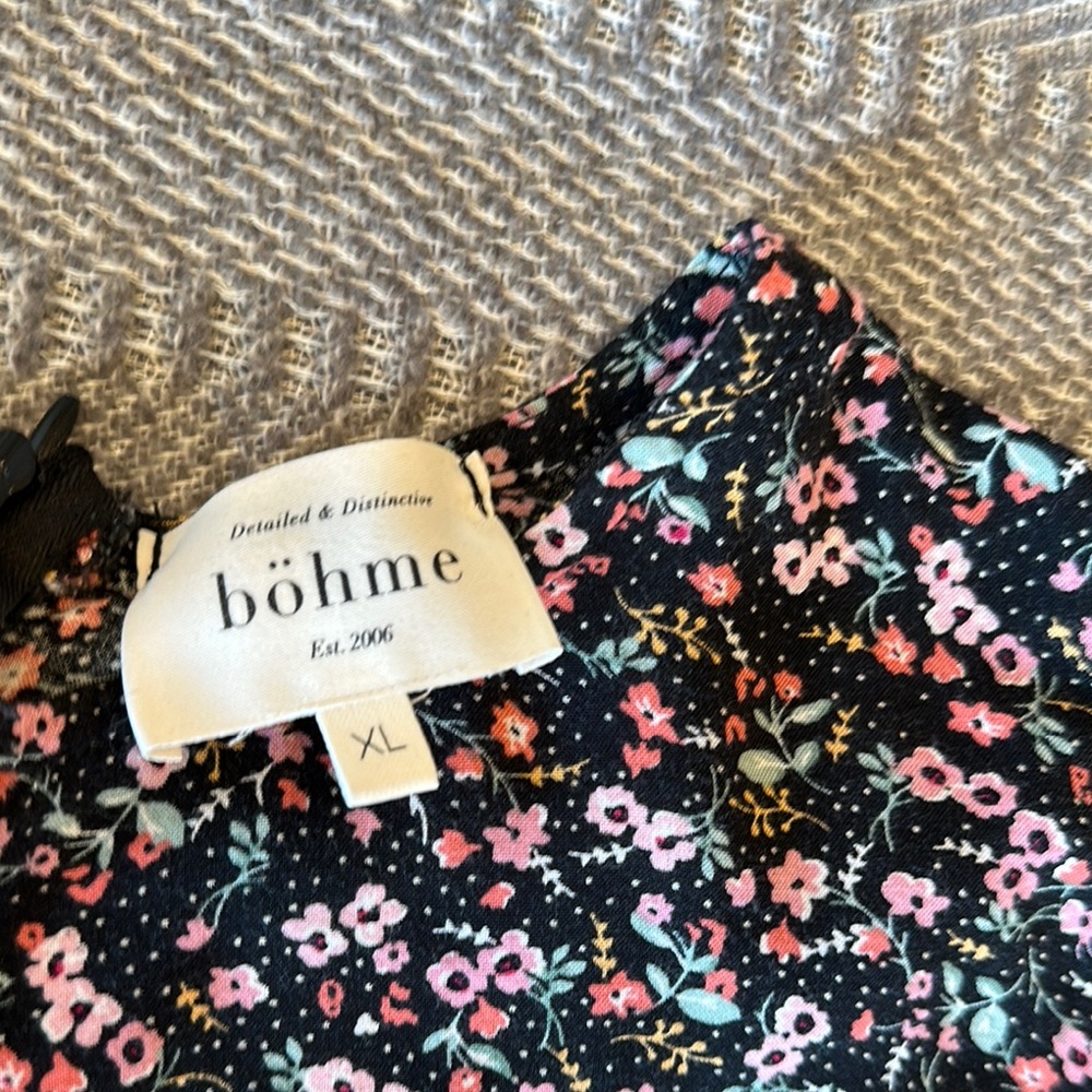 Bohme Women’s Black floral sun dress Size XL